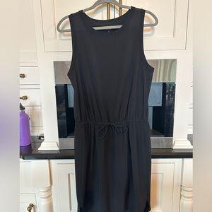 Athleta Black Sleeveless Sheath Midi Dress